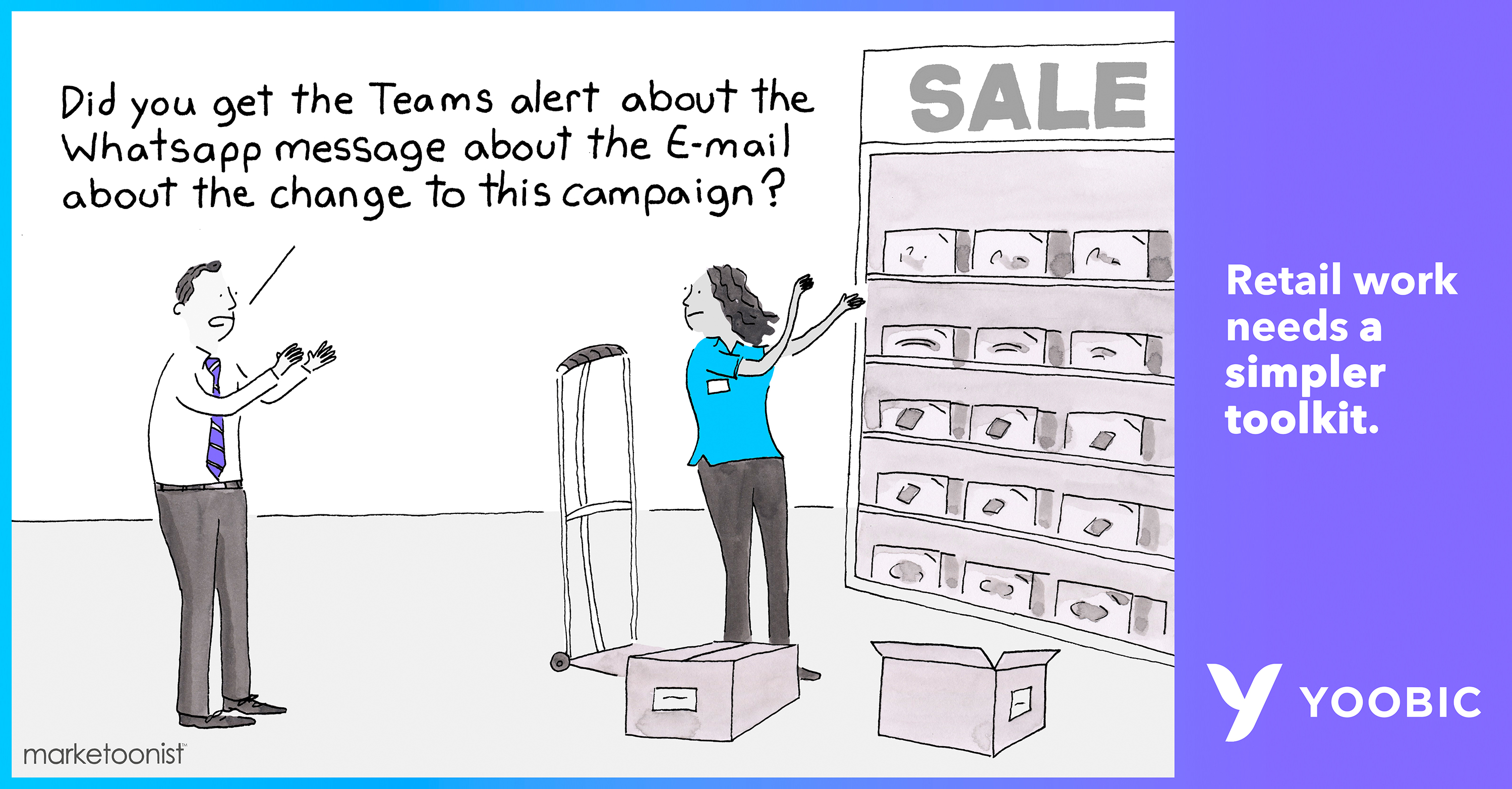 Technology for Retail Stores Cartoon