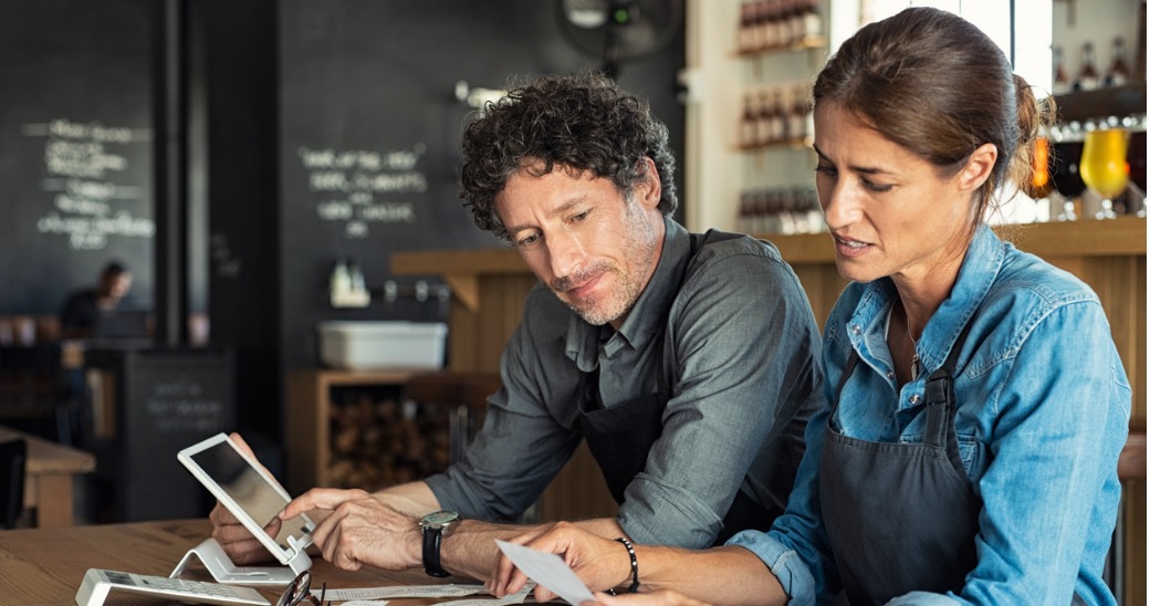 Restaurant employees looking stressed